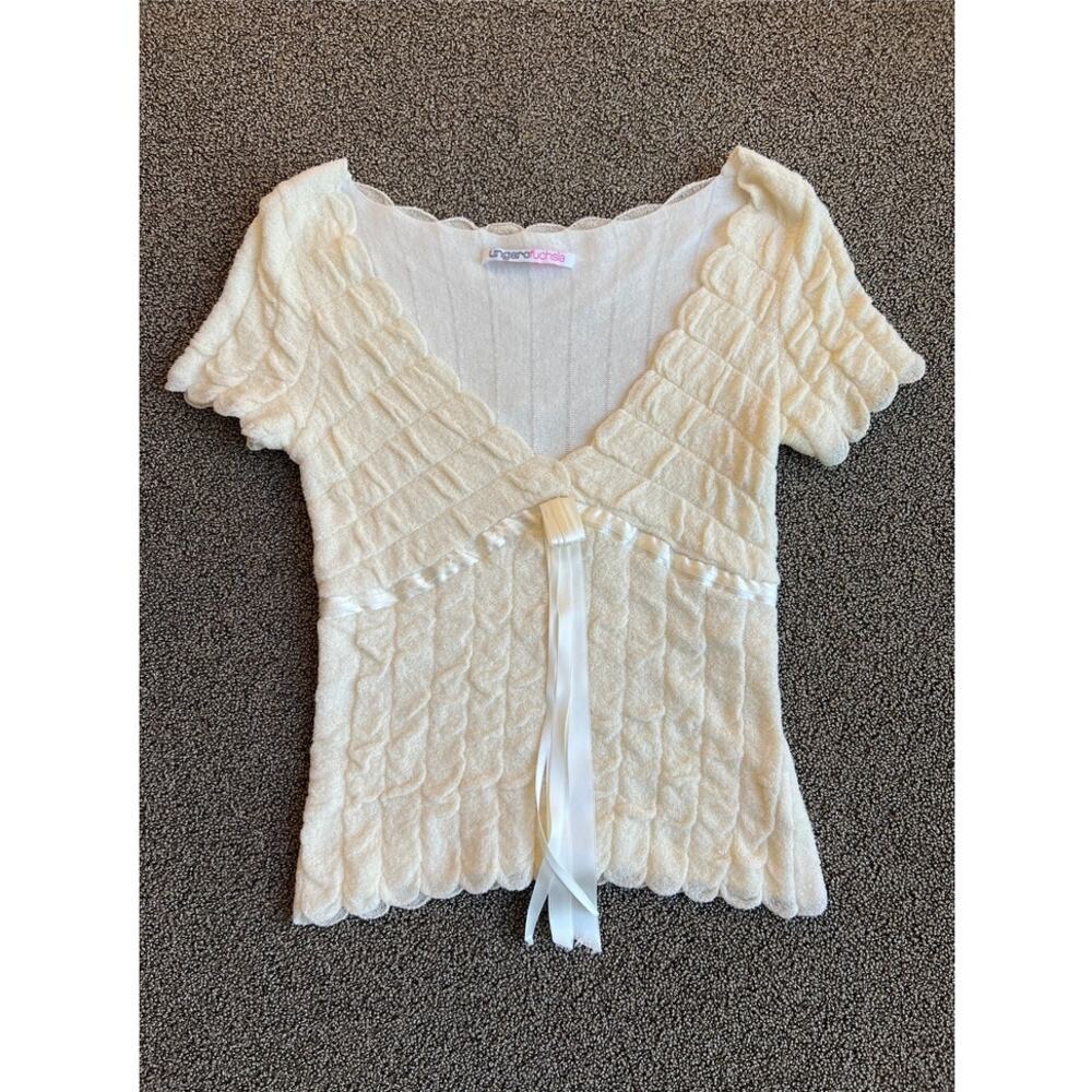 Ungaro Fuchsia Short Sleeve Sweater - Size 8 US